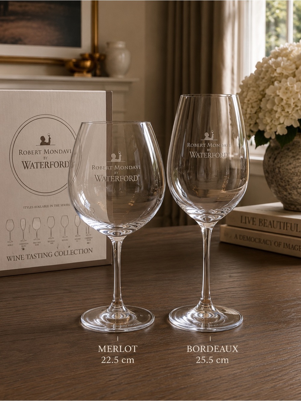 2 Elegant Robert Mondavi by Waterford Wine Glasses